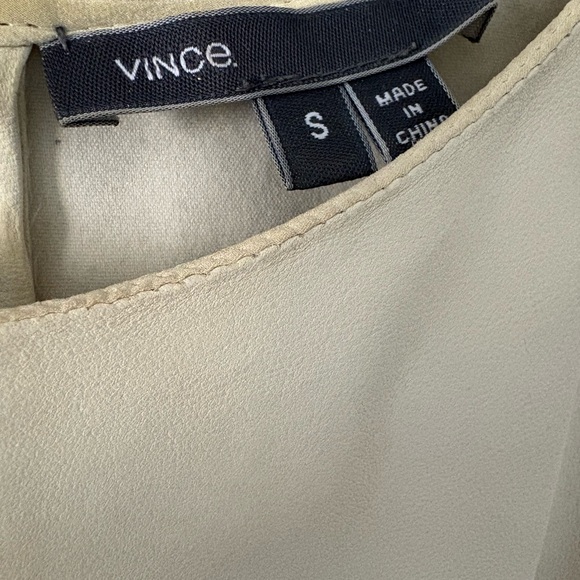 Vince Cream Textured Short Sleeve Blouse - Picture 3 of 4